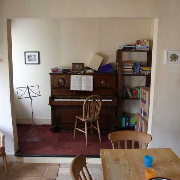 Dining room wall with section removed.