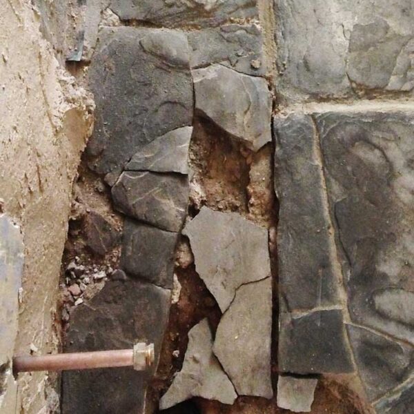 Damage to stone floor.