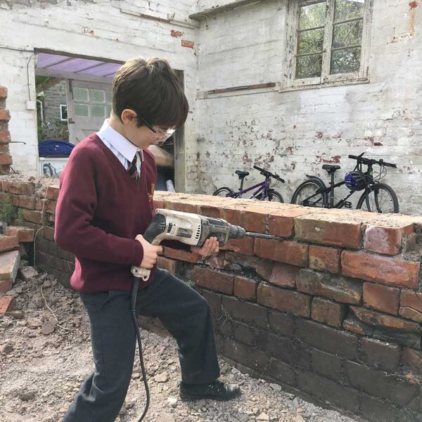 Monty demolishing a wall