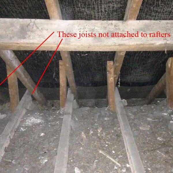 Old joists not attached to rafters